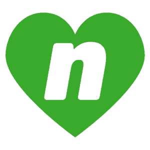 green heart with logo in the middle