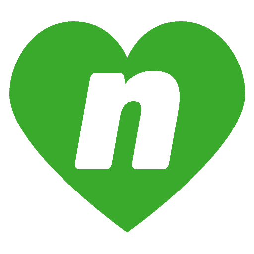 green heart with letter N in the middle